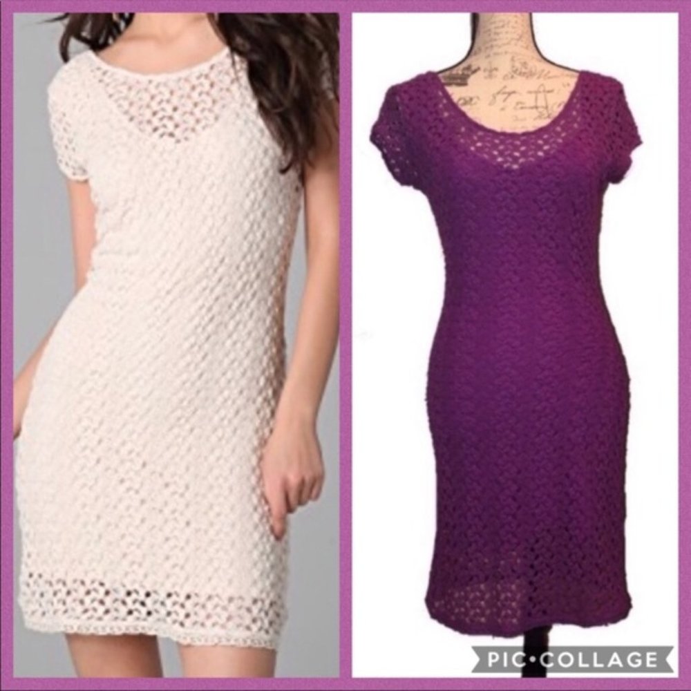 Free people purple crochet dress size small